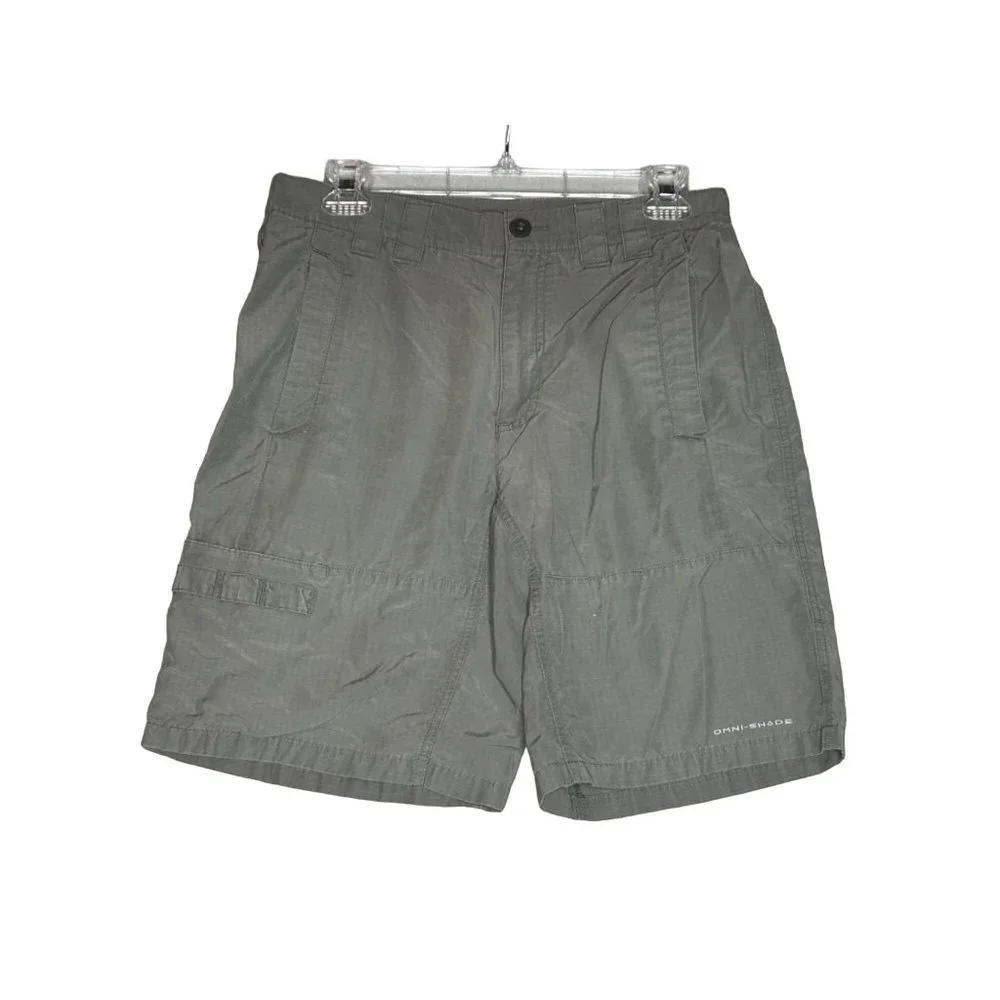 Columbia PFG Mens Size 30 Gray Ripstop‎ Flat Front Hiking Shorts Omni Shade